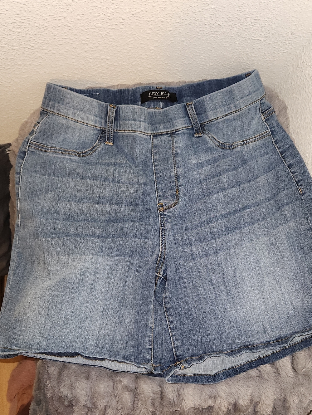 Judy Blue Faded Light Blue Denim Shorts